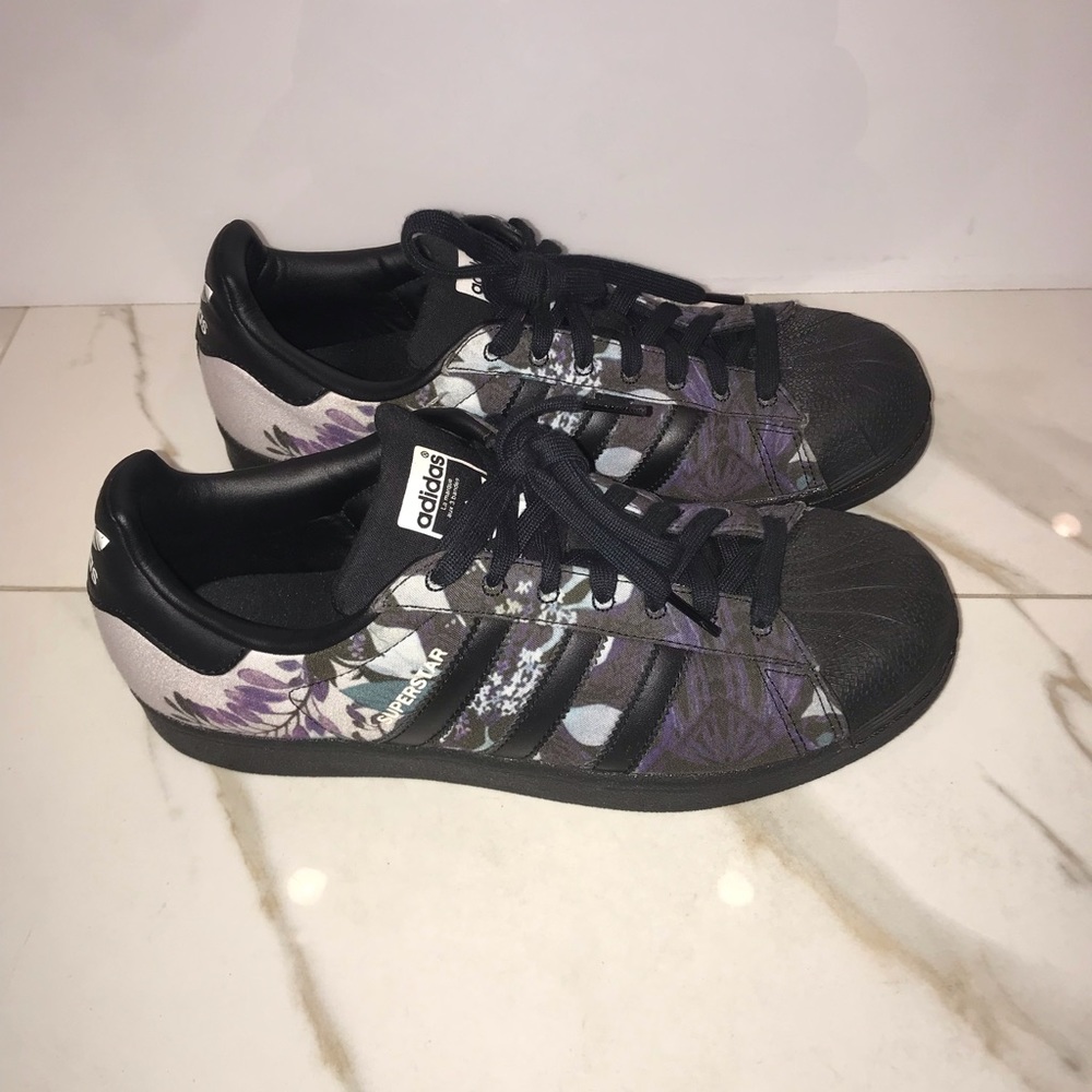 Adidas Superstar Black Floral Print